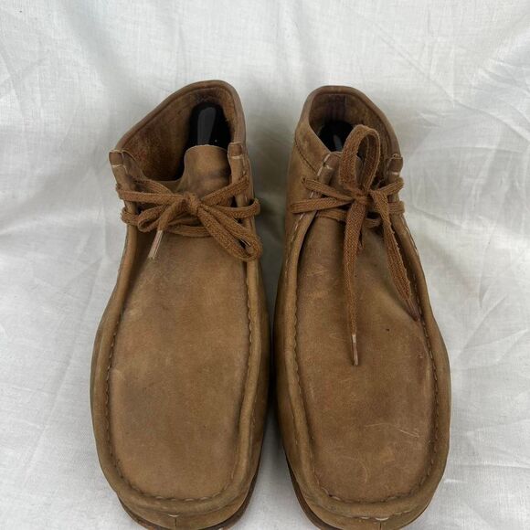 Clarks Men's Wallabees Step Boot - Tan Leather Size 10 - Picture 1 of 8
